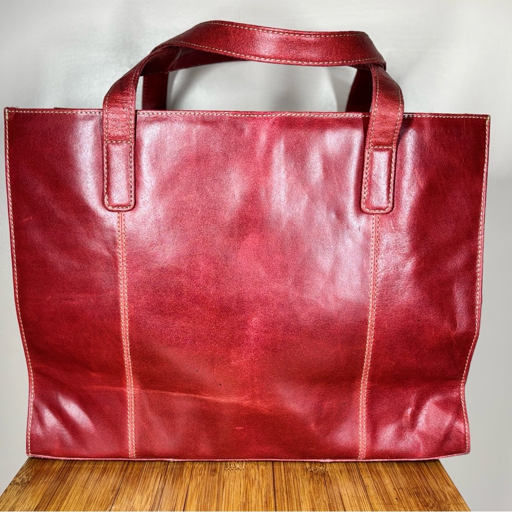 Vintage Wilson’s Leather Red Shoulder Tote Bag Women’s Laptop Bag Multi-Pockets